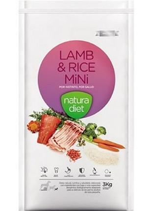 Сухой корм для собак naturadietlamb&rice mini для взрослых собак мелких пород с чувстельным желудком