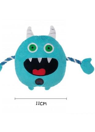 Игрушка для собак charming toy monster series монстр с канатами и пищалкой, 24cm голубой