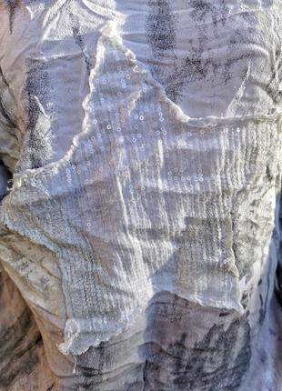 Блуза лонгслив из вискозы шелковая шелк трикотажная спинка с пайетками звезда принт4 фото