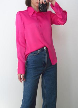 Яркая розовая рубашка 💕3 фото