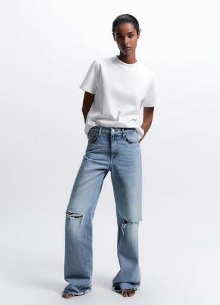 Джинси wide leg high waist zara