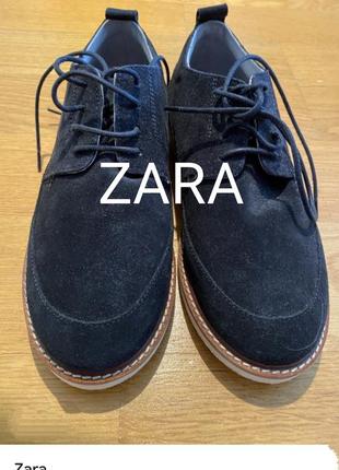 Zara легкие практичные комфортные мокасины из натуральной замши р. 38-39 стельки 25 см***1 фото