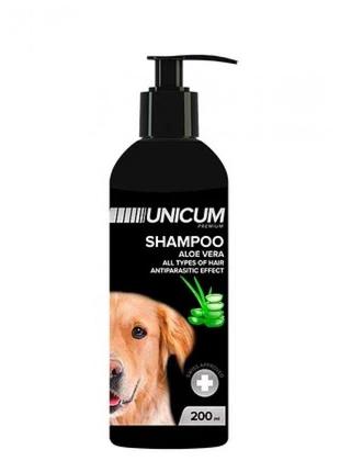 Unicum premium шампунь для собак з олією алое вера, має антиоксидантні властивості