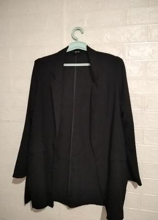 Пиджак, кардиган черного цвета удлиненный