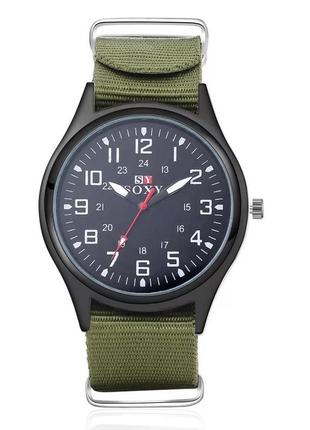 Годинник чоловічий наручний soxy армійський чорний із зеленим ...