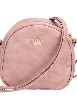 Жіноча сумка через плече crown корона рожева, жиноча сумочка, ...3 фото