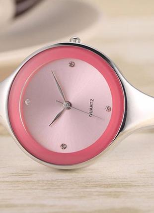 Жіночий годинник браслет kimio 16 см рожевий циферблат1 фото