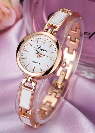 Жіночий годинник lupai rose gold з білим, жиночий годинник, жі...