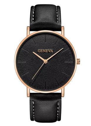 Жіночий годинник geneva classic steel watch чорний