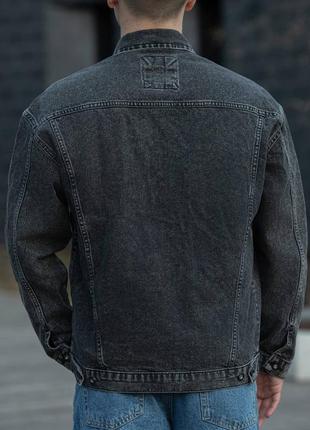 Мужская легкая джинсовая куртка оверсайз премиум качества темно-серая графит весна жакет4 фото