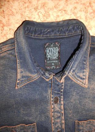 Байкерская джинсовая куртка king kerosin california motor state3 фото