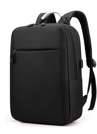 Рюкзак для ноутбука 14" lesko 2023 black з usb-роз'ємом міський
