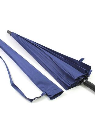 Зонт трость lesko t-1001 dark blue 24 спиці вітрозахисний одно...3 фото