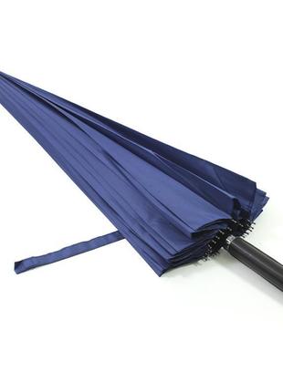 Зонт трость lesko t-1001 dark blue 24 спиці вітрозахисний одно...4 фото