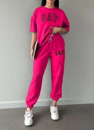 Женский спортивный прогулочный костюм двойка джокеры и футболка,жіночий спортивний костюм двійка джогери та футболка літній3 фото