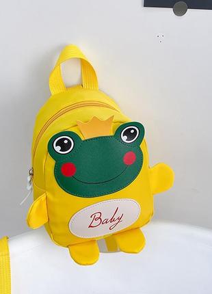 Дитячий рюкзак lesko a-6864 frog yellow з ремінцем антипотужко...2 фото