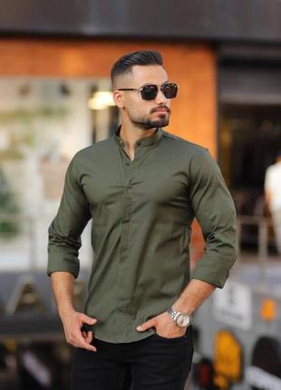 Класична сорочка хакі чоловіча