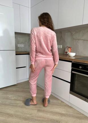 Жіноча тепла махрова піжама/одяг для дому кофта та штани туреч...4 фото