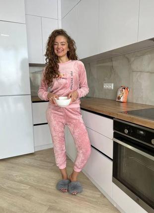 Жіноча тепла махрова піжама/одяг для дому кофта та штани туреч...9 фото