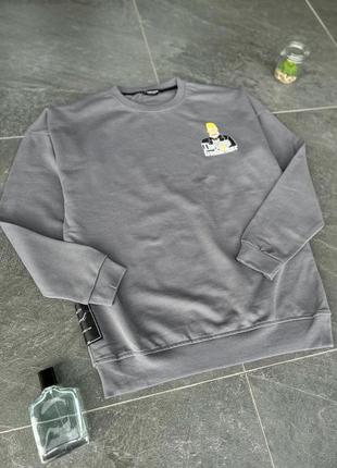 Світшот simpsons сірий чоловічий теплий