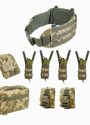 Пояс рпс r1 з карманом під балістичний пакет 94x18 + 8 підсумк...