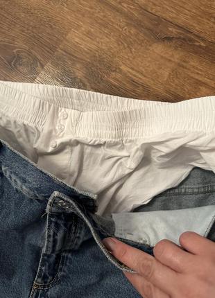 Джинсовая юбка zara с белым поясом4 фото