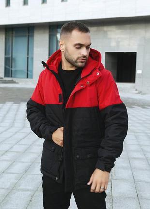 Демісезонна куртка waterproof intruder червоно-чорна