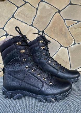 Тактичні берці зима чорні армійські черевики військові зсу