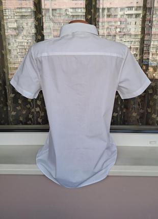 Белая рубашка для мальчика с коротким рукавом2 фото