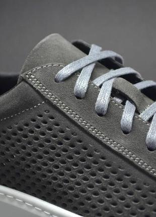 Мужские летние спортивные туфли замшевые кеды серые tsevo 52365 фото