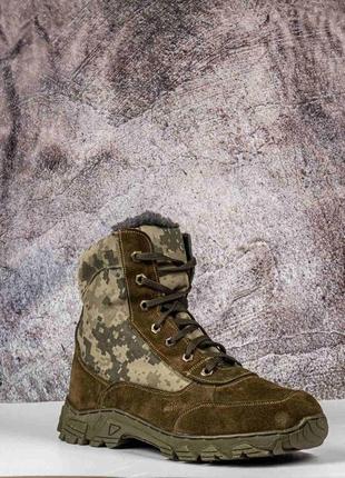 Берці зимові олива з замочком армійські черевики військові зсу