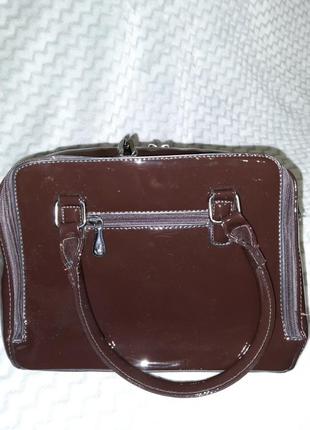 Лаковая сумочка цвета шоколад2 фото