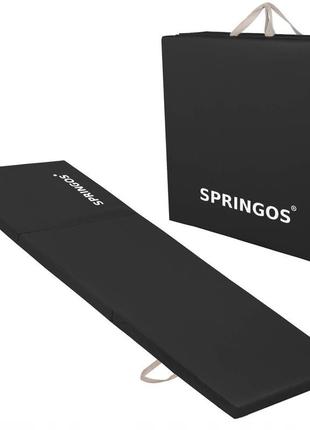 Мат гімнастичний складаний springos 180 x 60 x 3 см fa0060 black8 фото