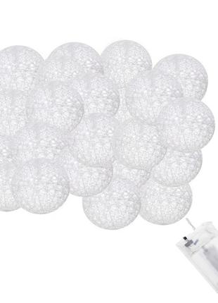 Гірлянда на батарейках springos cotton balls 6 м 30 led cl0049...