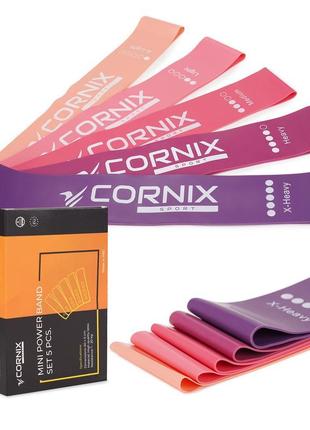 Гумки для фітнесу cornix mini power band набір 5 шт 1-20 кг xr...