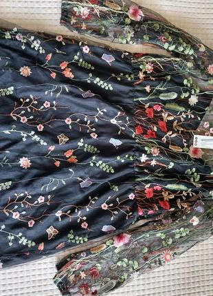Сукня сіточка вишита квітами7 фото