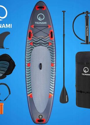 Надувная sup доска tsunami 350 см с веслом wave t036 фото