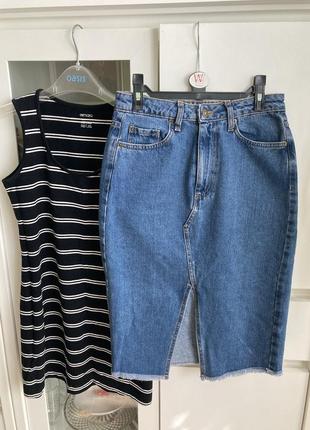 Goldi s идеальная джинсовая меди юбка с разрезом высокая посадка