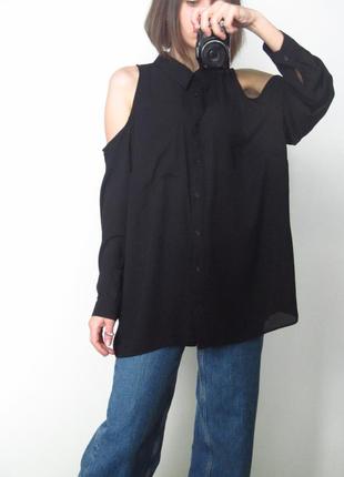 Блуза чорна papaya відкриті плечі 😍