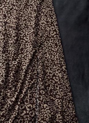 Юбка леопардовая с разрезом2 фото