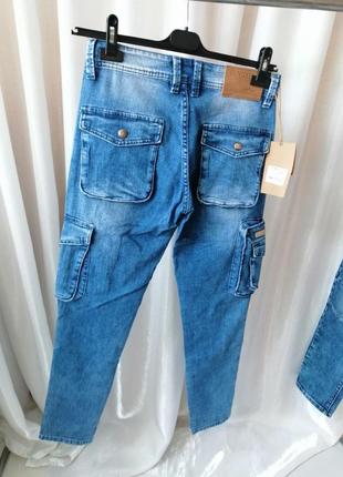 Літні стрейчові джинси варенята з накладними кишенями карго розмір на бирці 283 фото