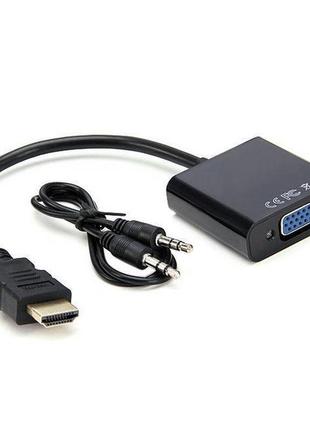 Адаптер конвертер відео + аудіо hdmi - vga dellta 1080p black ...