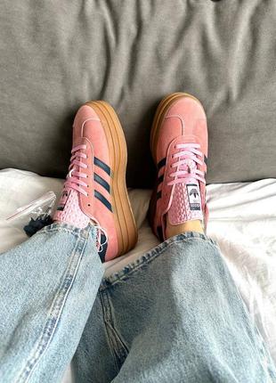 Жіночі рожеві кросівки брендовані adidas gazelle7 фото