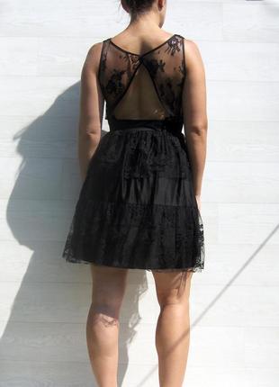 Красиве чорне плаття з гіпюром відкрита спинка nelly eve англія9 фото