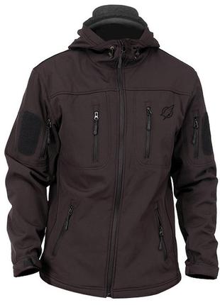 Тактическая куртка eagle soft shell ja-01-0 з флісом black