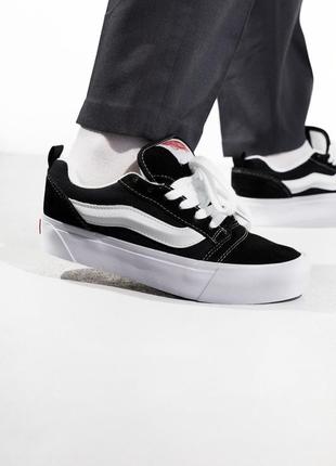 Vans knu skool platform black/white 36