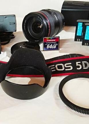 Продам canon eos 5d mark ii 25-105l kit + спалах і 4 акумулятори