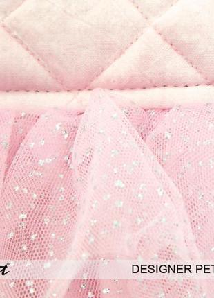 Жилетка--платье для собак is pet украшена звездами, с фатиновой юбкой, розовая4 фото