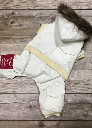 Зимовий комбінезон для собак multibrand "denim" бежевий