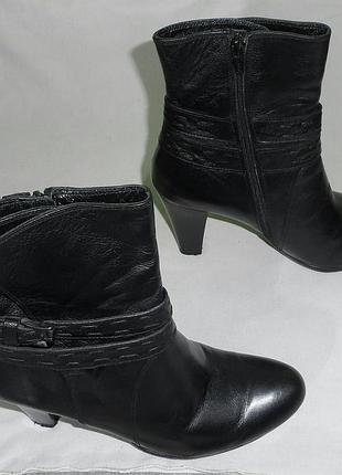 Полусапожки ботинки женские кожаные черные размер 37